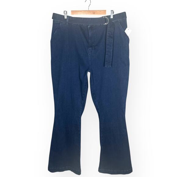 New $228 FRAME D-Belt High Waist Flare Jeans Wide Leg Denim Indigo Blue Bootcut - Picture 4 of 16